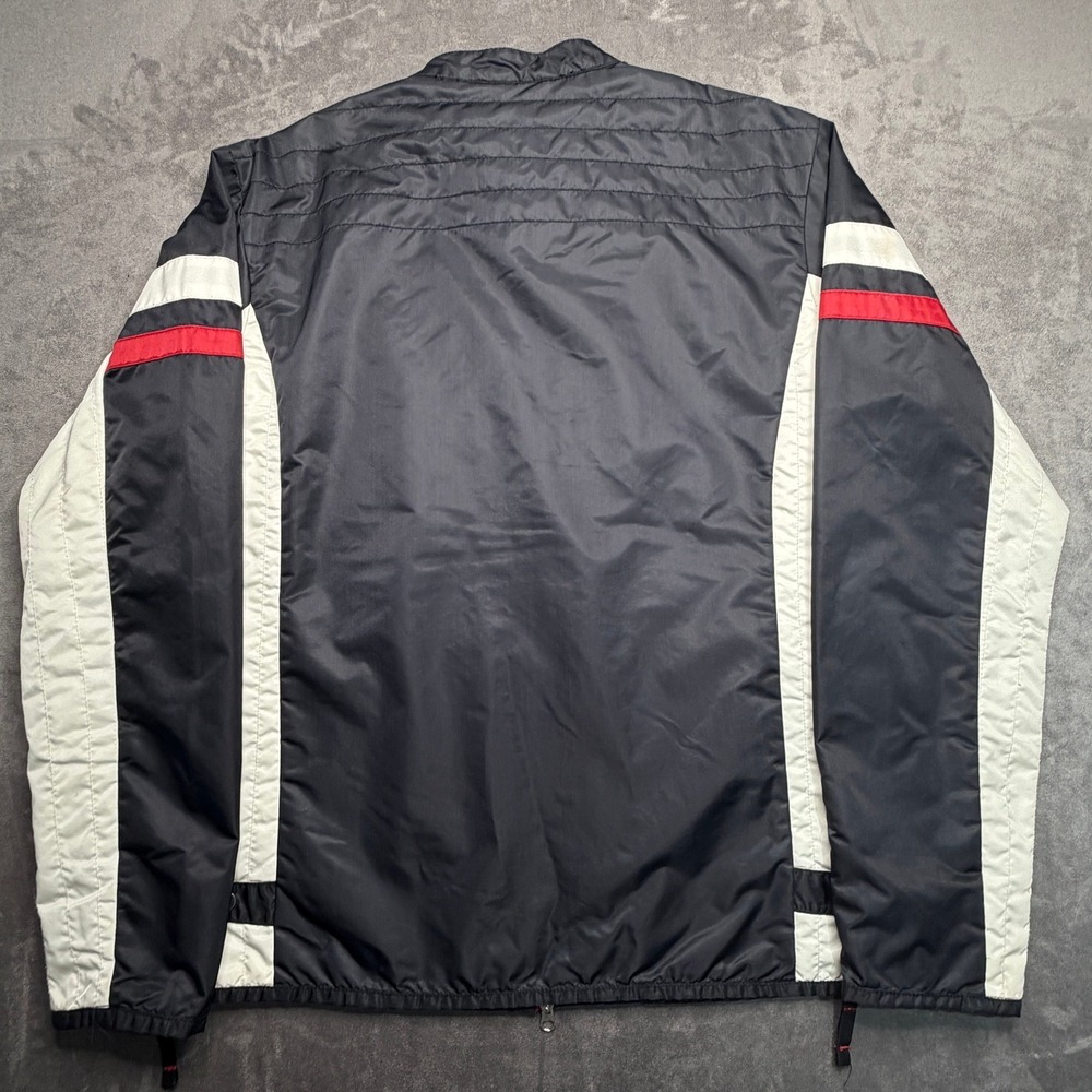 Vtg Guess Jeans Moto Jacket Mens Large Black Red White Colorblock Y2K Biker - Picture 3 of 7
